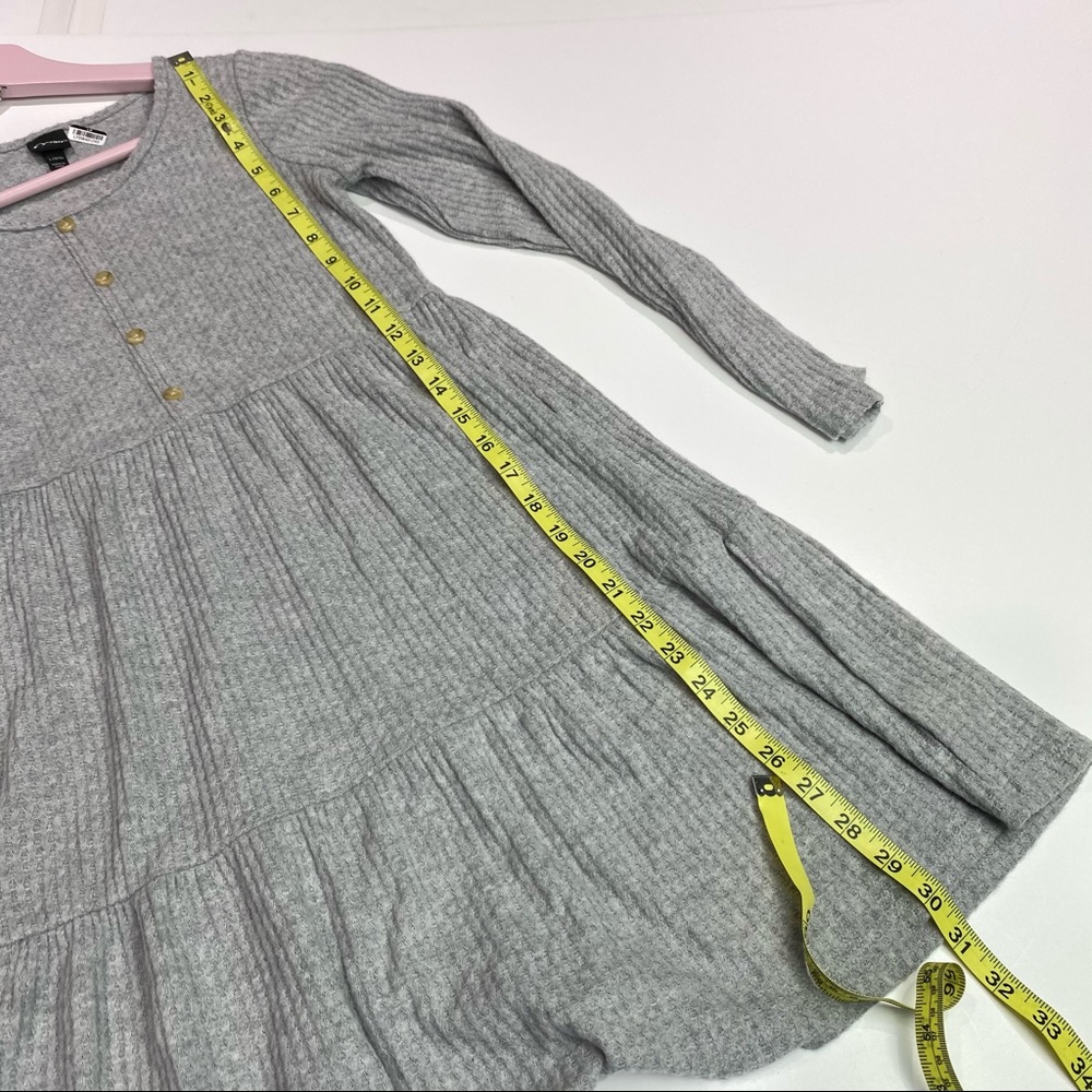 Art Class casual soft gray dress, waffle texture - Picture 5 of 10